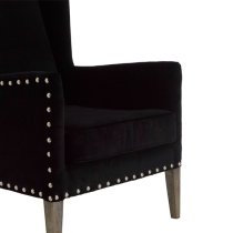 Kensick Fabric Armchair With Oak Legs In Black