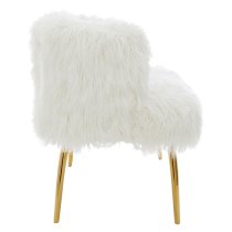 Clarox Upholstered Faux Fur 2 Seater Sofa In White