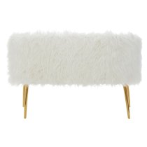 Clarox Upholstered Faux Fur 2 Seater Sofa In White