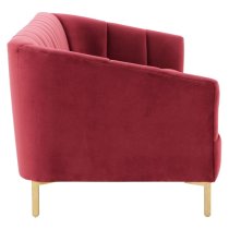 Balles Upholstered Velvet 3 Seater Sofa In Wine