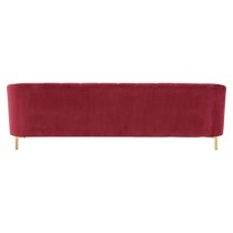 Balles Upholstered Velvet 3 Seater Sofa In Wine