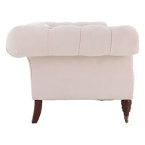 Syria Upholstered Fabric 3 Seater Sofa In Muted Pink