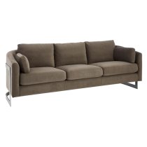 Freeda Upholstered Fabric 3 Seater Sofa In Grey