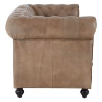 Australis Upholstered Leather 3 Seater Sofa In Light Brown