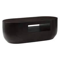 Gablet Oblong Design Wooden Coffee Table In Dark Brown