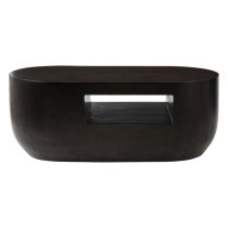 Gablet Oblong Design Wooden Coffee Table In Dark Brown