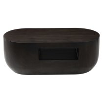 Gablet Oblong Design Wooden Coffee Table In Dark Brown