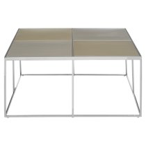 Orizone Glass Coffee Table With Chrome Stainless Steel Frame