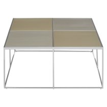 Orizone Glass Coffee Table With Chrome Stainless Steel Frame