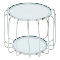 Orizone Clear Glass Top Side Table With Chrome Steel Base