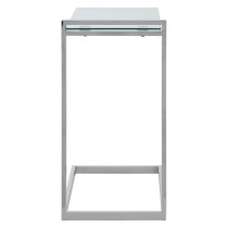 Orizone Clear Glass End Table With Silver Stainless Steel Frame