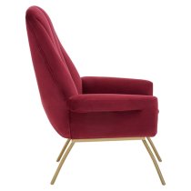 Biltun Upholstered Velvet Bedroom Chair In Red