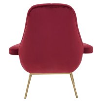 Biltun Upholstered Velvet Bedroom Chair In Red