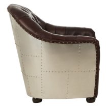 Sadalmelik Upholstered Leather Classic Armchair In Brown