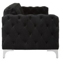 Madine Upholstered Velvet 3 Seater Sofa In Black