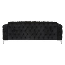 Madine Upholstered Velvet 3 Seater Sofa In Black