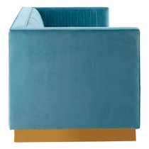 Opals Upholstered 3 Seater Velvet Sofa In Light Blue