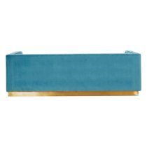 Opals Upholstered 3 Seater Velvet Sofa In Light Blue