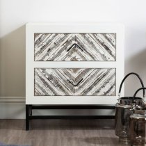 Orphee Wooden Bedside Cabinet With Metal Frame In White