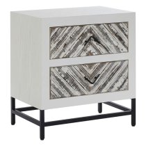 Orphee Wooden Bedside Cabinet With Metal Frame In White