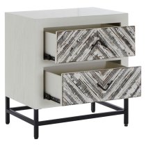 Orphee Wooden Bedside Cabinet With Metal Frame In White