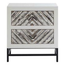 Orphee Wooden Bedside Cabinet With Metal Frame In White