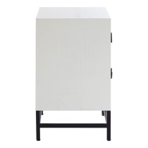 Orphee Wooden Bedside Cabinet With Metal Frame In White