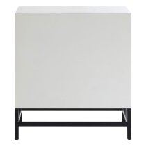 Orphee Wooden Bedside Cabinet With Metal Frame In White