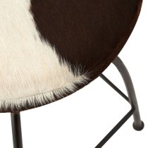 Algieba Cowhide Fabric Bar Stool With Black Metal Legs