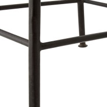 Algieba Cowhide Fabric Bar Stool With Black Metal Legs