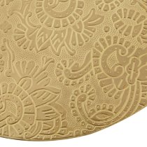 Algieba Round Wooden Side Table In Gold