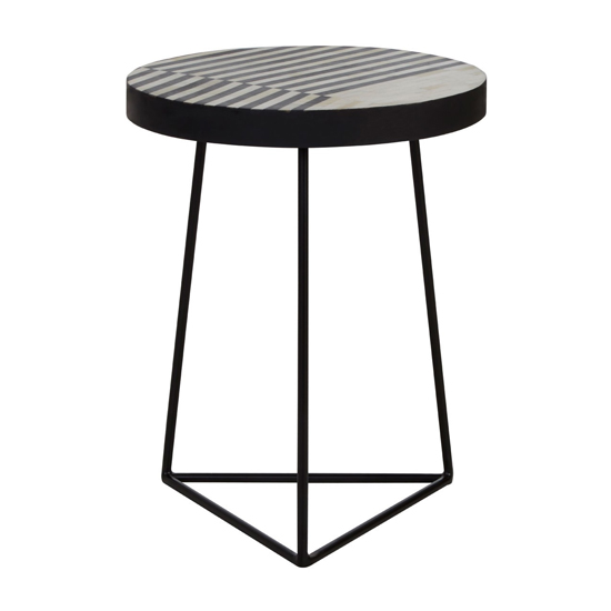 Algieba Triangular Wooden Side Table In Monochromatic Effect