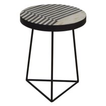 Algieba Triangular Wooden Side Table In Monochromatic Effect