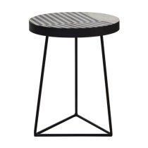 Algieba Triangular Wooden Side Table In Monochromatic Effect