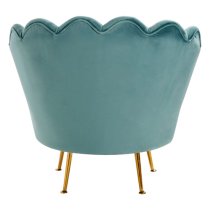 Ovaley Upholstered Velvet Accent Chair In Blue