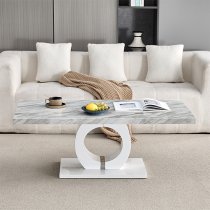 Halo High Gloss Coffee Table In Magnesia Marble Effect