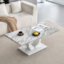 Halo High Gloss Coffee Table In Magnesia Marble Effect