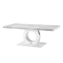 Halo High Gloss Coffee Table In Magnesia Marble Effect