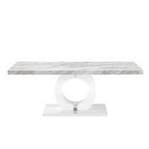 Halo High Gloss Coffee Table In Magnesia Marble Effect