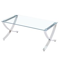 Vienna Clear Glass Coffee Table With Angular Chrome Legs