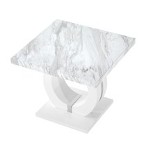 Halo High Gloss Lamp Table In Magnesia Marble Effect