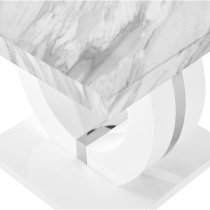 Halo High Gloss Lamp Table In Magnesia Marble Effect