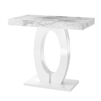 Halo High Gloss Bar Table In Magnesia Marble Effect