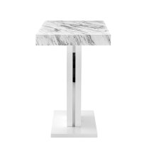 Halo High Gloss Bar Table In Magnesia Marble Effect