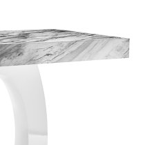 Halo High Gloss Bar Table In Magnesia Marble Effect