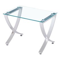 Vienna Clear Glass Nest Of 2 Tables With Angular Chrome Legs