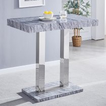 Caprice Melange Effect Bar Table With 4 Candid Black Stools