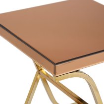 Kensick Mirrored Glass Side Table With Gold Frame