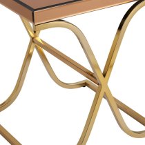 Kensick Mirrored Glass Side Table With Gold Frame