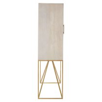 Nekkar Wooden Storage Cabinet In Whitewash And Antique Brass